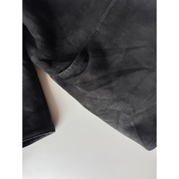 Vintage 80's WOLFF Black Genuine Sheepskin Suede Leather Shearling Coat, Size XL - Picture 9 of 16